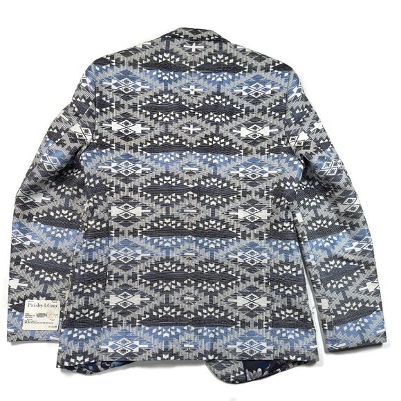 Paisley & Gray Blazer Mens 42R Slim Aztec Southwest NWT Sport Jacket Blue - Picture 9 of 10